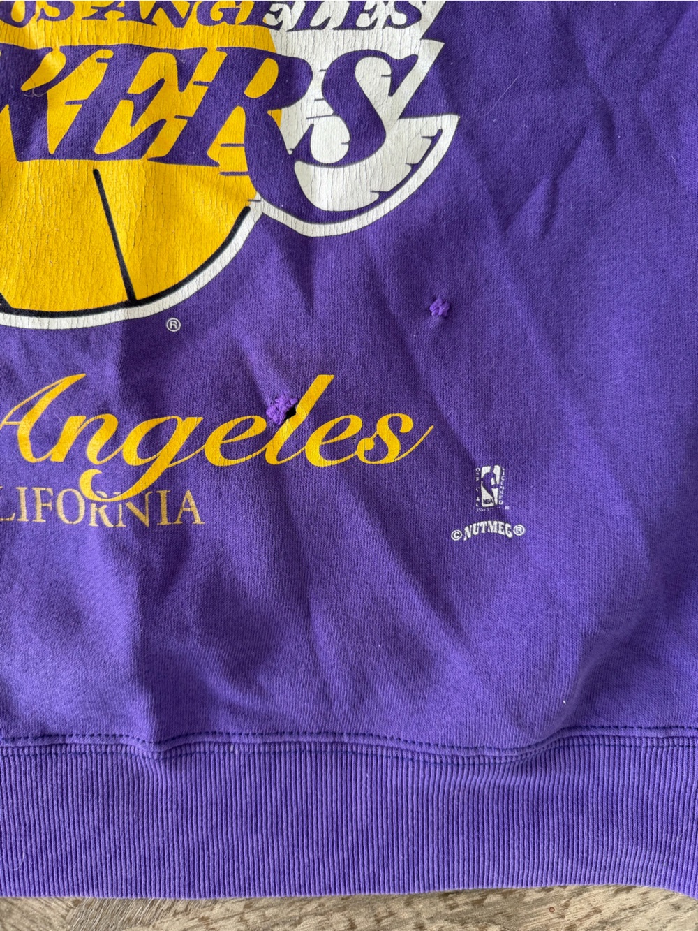 Vintage Los Angeles Lakers Purple Crewneck Sweatshirt - Picture 6 of 7